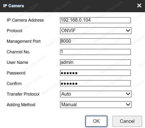 Adding ONVIF camera to a Hikvision NVR Adding ONVIF camera to a Hikvision NVR