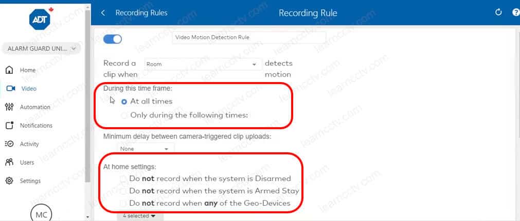 ADT Recording Rules ADT Recording Rules