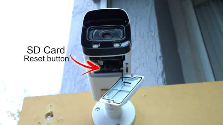 Amcrest Bullet Camera Reset Button and SD Card Slot Amcrest Bullet Camera Reset Button and SD Card Slot