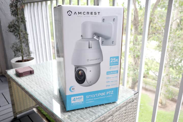 Amcrest 4MP PTZ Outdoor camera in the box Amcrest 4MP PTZ Outdoor camera in the box