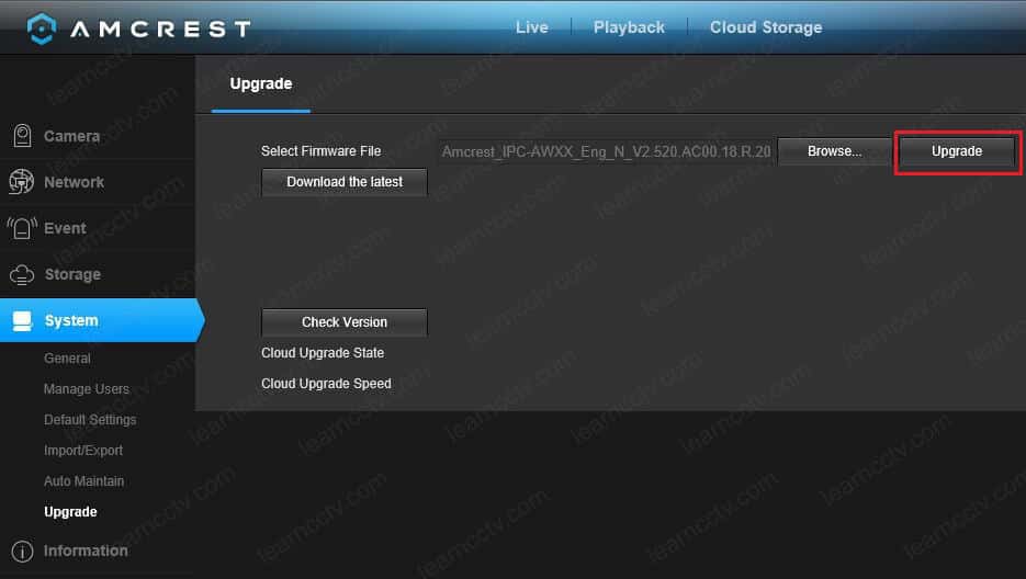 Amcrest Camera Web Interface Upgrade Button Amcrest Camera Web Interface Upgrade Button