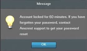Amcrest the accont is locked Amcrest the accont is locked