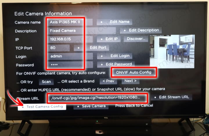 Axis camera setup via ONVIF Axis camera setup via ONVIF