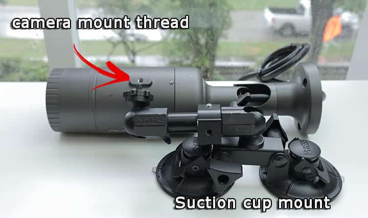 Bullet camera and suction cup mount Bullet camera and suction cup mount