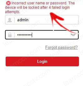 Camera warning about the login atempt Camera warning about the login atempt