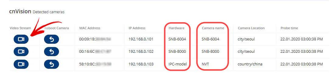 ONVIF status ONVIF status