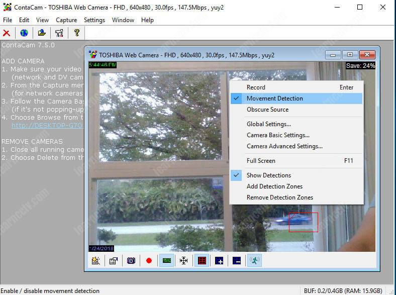 Contacam movement detection Contacam movement detection