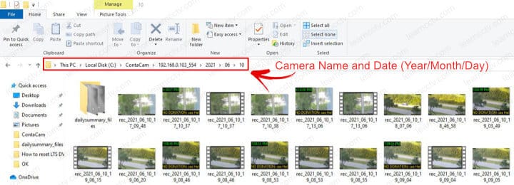 Contacam saved files folder Contacam saved files folder