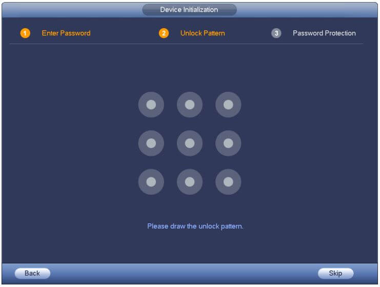 Dahua DVR Unlocking Pattern-Setup-Screen Dahua DVR Unlocking Pattern-Setup-Screen