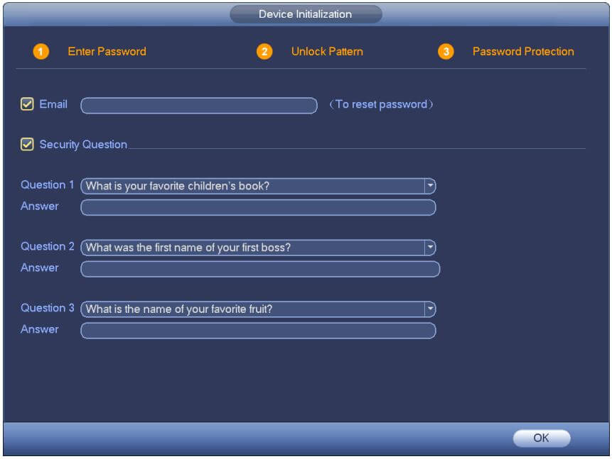 Dahua DVR Unlocking Pattern-Setup-Screen Dahua DVR Unlocking Pattern-Setup-Screen
