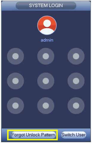 Dahua NVR Unlock Pattern Dahua NVR Unlock Pattern