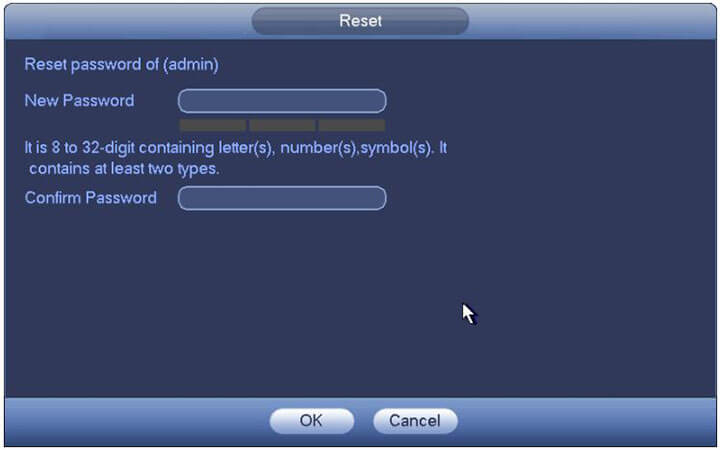 Dahua NVR Reset Create New Password Dahua NVR Reset Create New Password