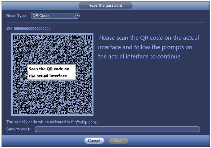 Dahua NVR Reset Password QR Code Dahua NVR Reset Password QR Code