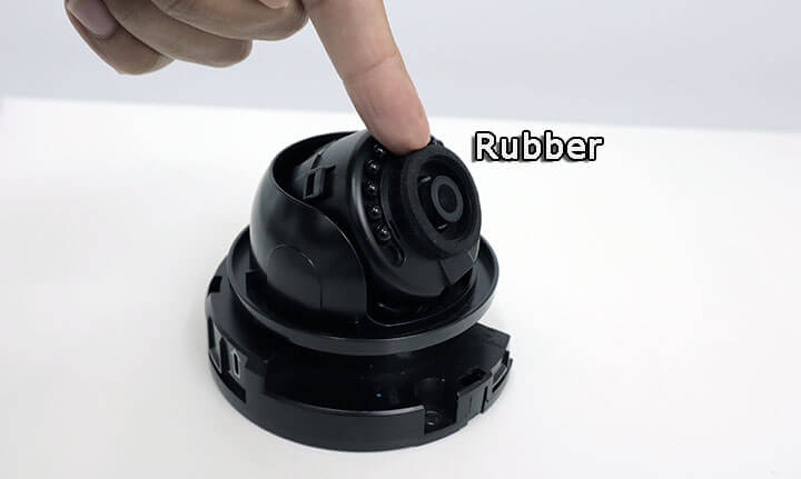Dome camera with rubber protection Dome camera with rubber protection
