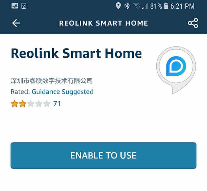 Enablg the Reolink Smart Home Enablg the Reolink Smart Home