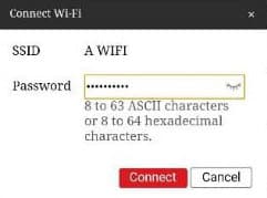 Enter the password to connect to the Wi-Fi Enter the password to connect to the Wi-Fi
