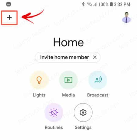 Google Home plus sign Google Home plus sign