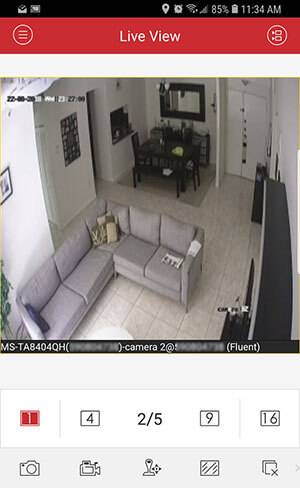 Hikvision-App-14 i-VMS-4500 shows Live Image from the DVR