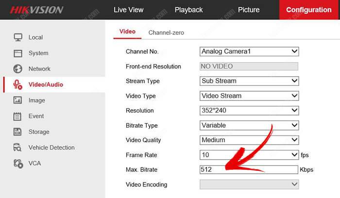 Hikvision-Bitrate-Configuration Hikvision DVR Bitrate configuration