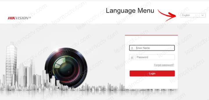 Hikvision camera login menu Hikvision camera login menu