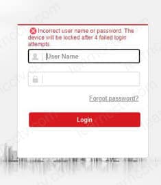 Hikvision camera login screen Hikvision camera login screen