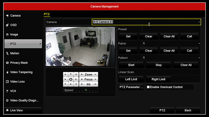 Hikvision DVR camera menu PTZ Hikvision DVR camera menu PTZ