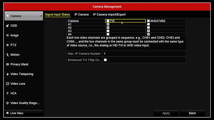 Hikvision DVR camera menu Hikvision DVR camera menu