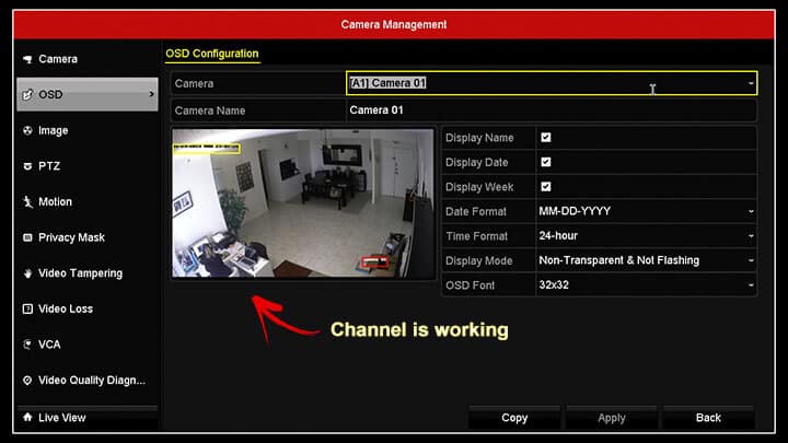 Hikvision DVR Channel is working Hikvision DVR Channel is working