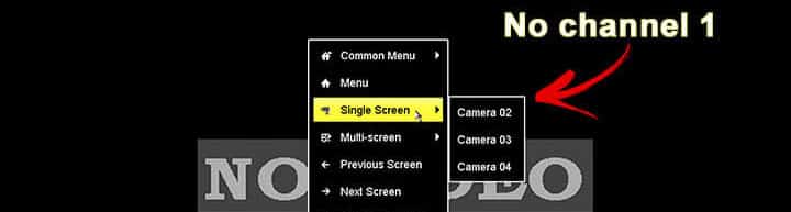 Hikvision DVR Channel No Channel 01 Display Hikvision DVR Channel No Channel 01 Display