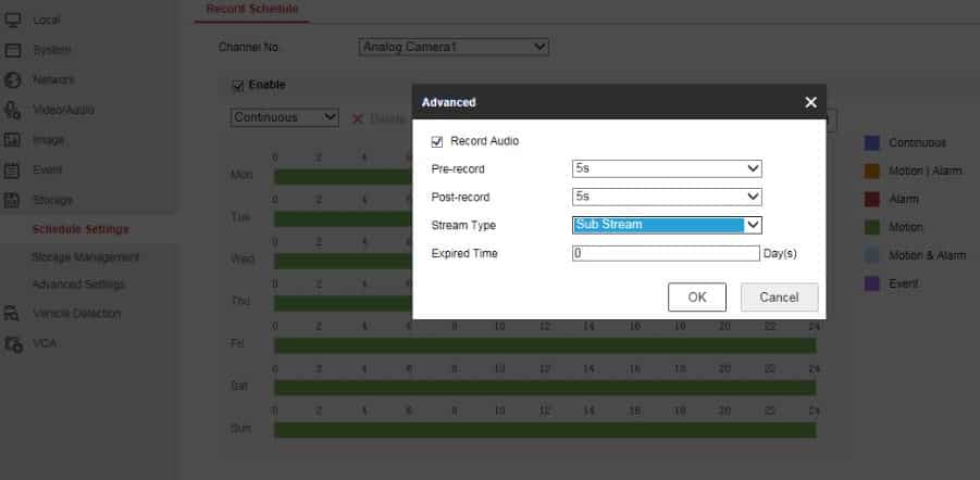 Hikvision DVR choose substream Hikvision DVR choose substream