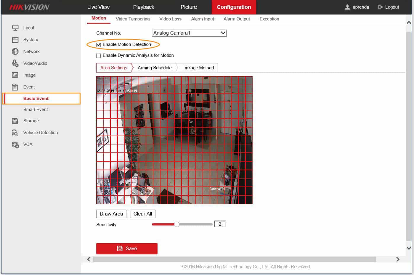 Hikvision DVR Configuration Basic Event MD Hikvision DVR Configuration Basic Event MD