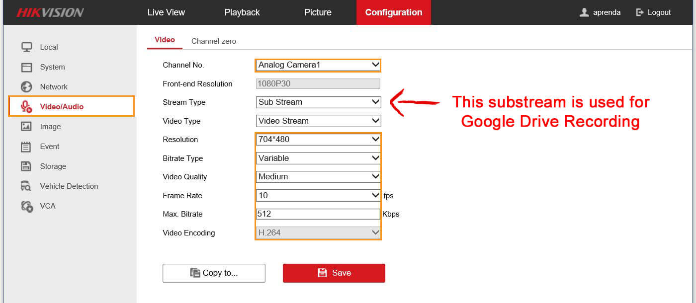 Hikvision DVR Configuration Video Substream Hikvision DVR Configuration Video Substream