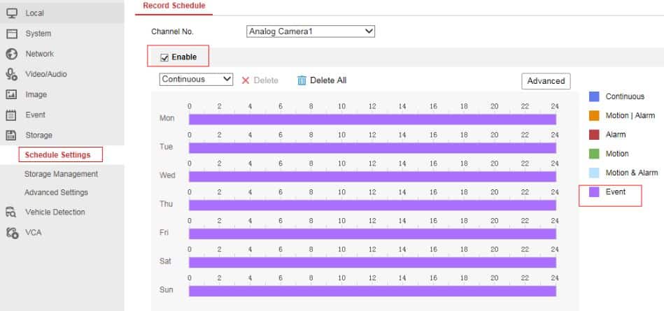 Hikvision DVR configure schedule Hikvision DVR configure schedule