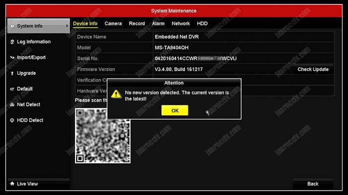 Hikvision-DVR-Last-Firmware DVR has the last firmware
