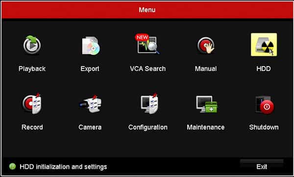Hikvision DVR Main Menu HD Hikvision DVR Main Menu HD