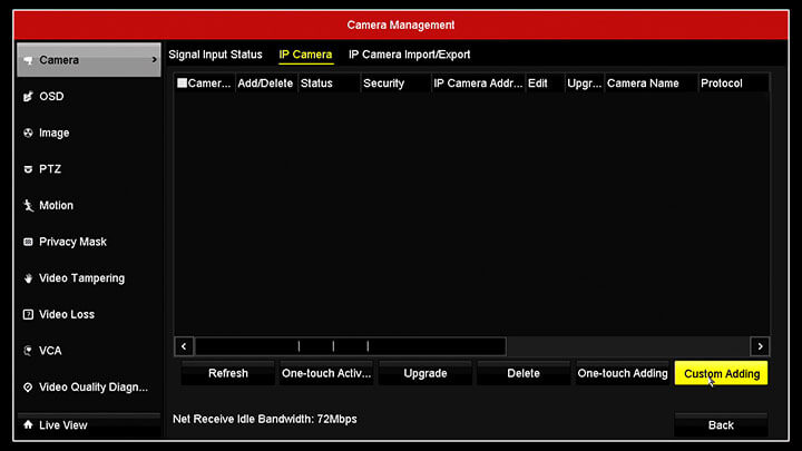 Hikvision DVR Menu Camera Management Hikvision DVR Menu Camera Management