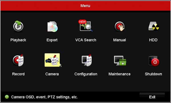 Hikvision DVR Menu Camera Hikvision DVR Menu Camera