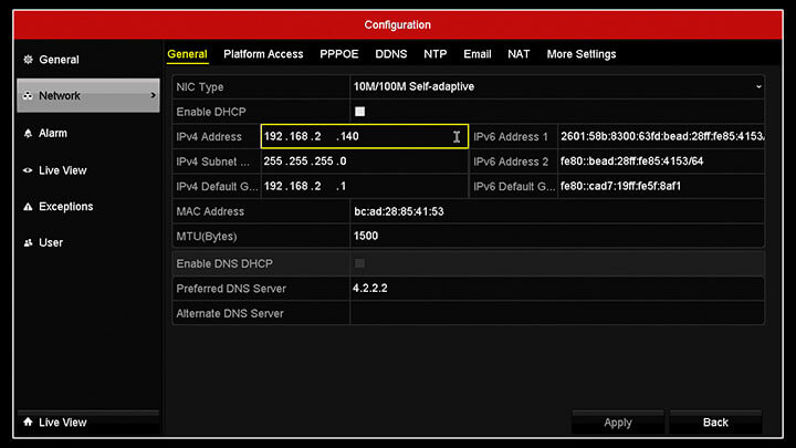 Hikvision DVR Menu Network IP Hikvision DVR Menu Network IP