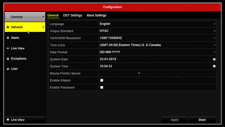 Hikvision DVR Menu Network Hikvision DVR Menu Network