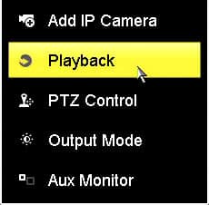 Hikvision DVR Playback Menu Hikvision DVR Playback Menu