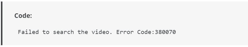 Hikvision error code 380070 Hikvision error code 380070