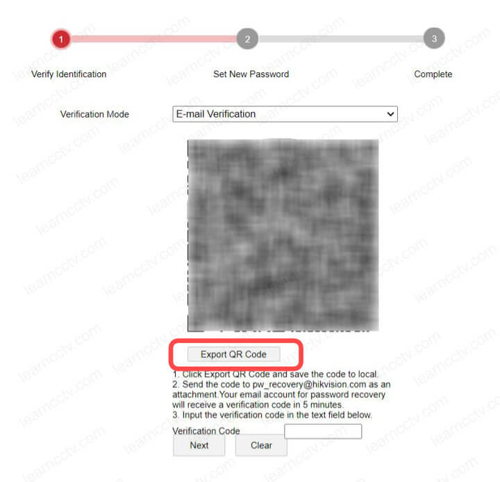 Hikvision Export QR code Hikvision Export QR code