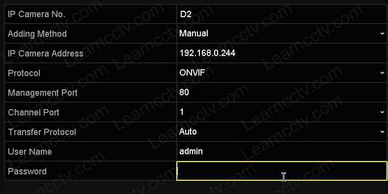 Hikvision NVR Edit camera screen Hikvision NVR Edit camera screen