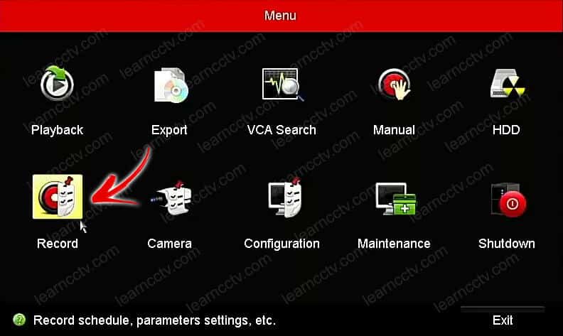 Hikvision NVR Record Menu Hikvision NVR Record Menu