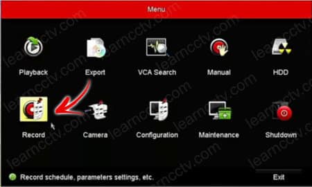 Hikvision NVR Record Menu Hikvision NVR Record Menu
