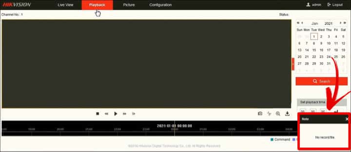Hikvision playback failed Hikvision playback failed