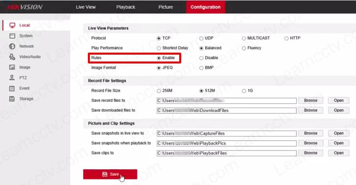 Hikvision PTZ enable rules Hikvision PTZ enable rules