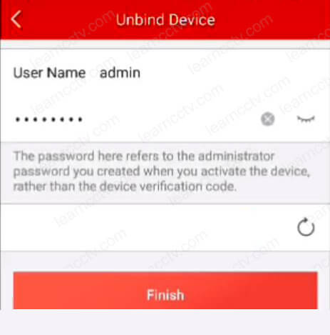 Hikvision Unbind device button credentials Hikvision Unbind device button credentials