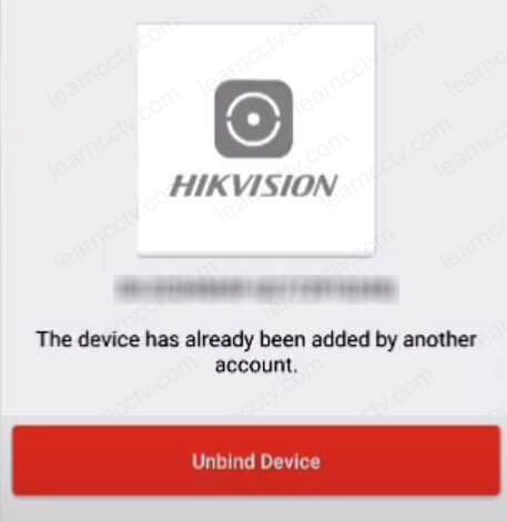 Hikvision Unbind device button Hikvision Unbind device button