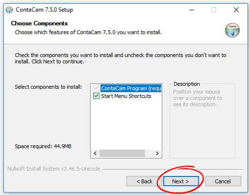 Installing the Contcam software 02 Installing the Contcam software 02